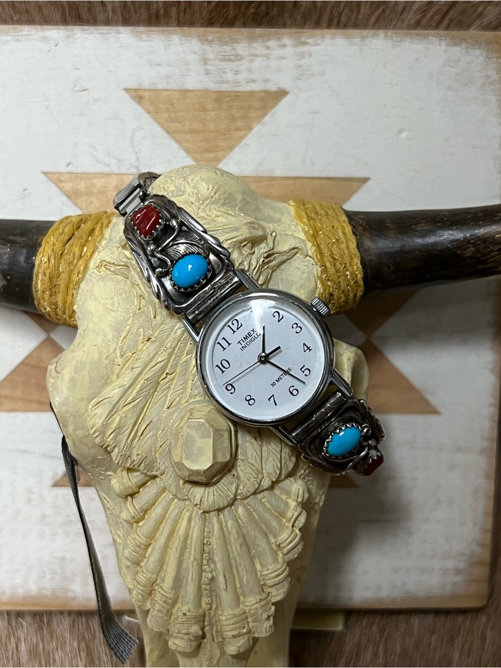 Sterling silver running bear women watch
